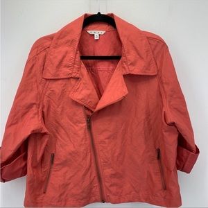 Cabi womens XL jacket scooter moto 913 boxy roll sleeves spring lightweight
